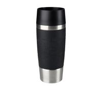 EMSA Travel Mug, Mug isotherme, 0,36 L, 100% sûr, 100% hermétique, Base antidérapante, Boissons chaudes et froides, Bonne prise en main, Noir 513361