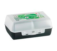 Emsa Boîte à Goûter, Cloison Amovible, 2 Demi-Boîtes, Motif Soccer, Variabolo, 516991
