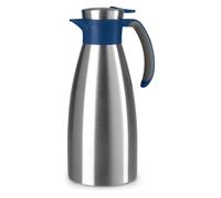 Emsa Verseuse isolante SOFT GRIP, 1,5 litre, acier inoxydable / bleu Utilisation d'une seule main grâce, Carafe isotherme, Bleu, Argent