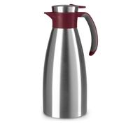 Emsa Verseuse isolante SOFT GRIP, 1,5 litre, inox / bordeaux Manipulation d'une seule main grâce à la, Carafe isotherme, Argent, Rouge