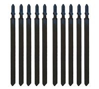 EMSea Lot de 10 lames de scie sauteuse T136A en acier rapide de 107 mm de longueur de travail droites à coupe rapide avec tige en T pour bois et métal