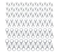 EMSea Lot de 120 cosses à souder 6 en 1 en laiton plaqué argent 2,2 mm, 2,7 mm, 3,2 mm, 4,2 mm, 5,2 mm, 6,2 mm