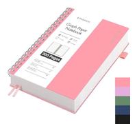 EMSHOI Cahier B5 à carreaux, bloc-notes à spirales avec 300 pages / 150 feuilles, papier à carreaux 100 g / m² pour l'écriture, couverture rigide en PVC, cahiers pour l'école, le travail, le dessin