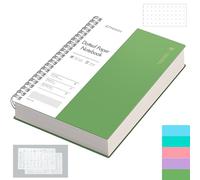 EMSHOI Carnet A4 à spirales à spirales - 100 g/m² - Couverture souple imperméable - Pour homme et femme - 300 pages - 21,5 x 27,9 cm - Vert