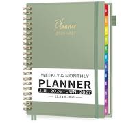 EMSHOI Carnet de rendez-vous 2026-2027, format A4, planificateur horaire de 15 minutes, juillet 2026 à juin 2027, planificateur académique hebdomadaire et mensuel, papier épais de 100 g/m², couverture