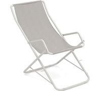 Emu Bahama Chaise longue pliante de couleur blanche 23, toile en textilène couleur jersey-glace