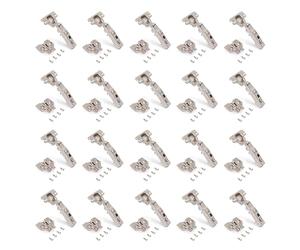 Emuca 1011007 Lot de 20 charnières à visser Ø35mm 100° montage en applique et embases à visser avec réglage excentrique