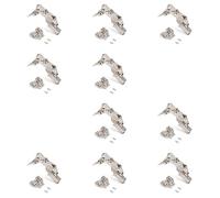 Emuca 1013207 Lot de 10 charnières à visser Ø35mm 165° fermeture douce montage rentrant et embases eurovis avec réglage excentrique