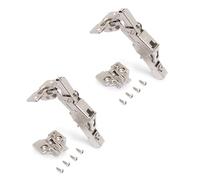 Emuca 1014907 Lot de 2 charnières à visser Ø35mm 165° fermeture douce montage en applique et embases à visser avec réglage excentrique