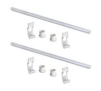 Emuca - 2 Barres de penderie Jagmet, Ø27x815 mm, Peint en blanc, Acier