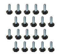 Lot de 20 Vérins hexagonale M8 pour pied de meuble à réglage extérieur H 38 mm - 2020605