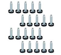 Lot de 20 Vérnis circulaire M10 pour pied de meuble EMUCA D. 23 à réglage intérieur H 38 mm - 2020805 Noir G