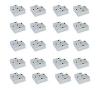 EMUCA 2039125 Lot de 20 Pieds pour meuble/armoire/canapé en plastique, Peint Aluminium, H 30 mm