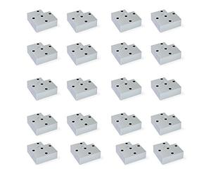EMUCA 2039125 Lot de 20 Pieds pour meuble/armoire/canapé en plastique, Peint Aluminium, H 30 mm