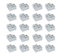 EMUCA 2039225 Lot de 20 Pieds pour meuble/armoire/canapé en plastique, Peint Aluminium, H 45 mm