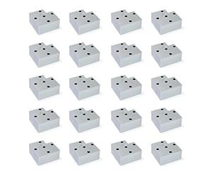 EMUCA 2039225 Lot de 20 Pieds pour meuble/armoire/canapé en plastique, Peint Aluminium, H 45 mm