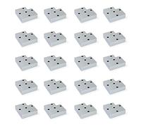 EMUCA 2039325 Lot de 20 Pieds pour meuble/armoire/canapé en plastique, Peint Aluminium, H 15 mm