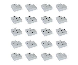 EMUCA 2039325 Lot de 20 Pieds pour meuble/armoire/canapé en plastique, Peint Aluminium, H 15 mm