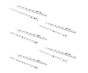 EMUCA 3007812 Lot de 5 Paires coulisses/Glissières à Galets Extrait Partie pour Tiroir couleur Blanc, 400mm