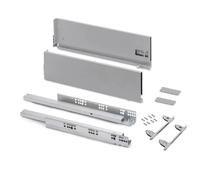 Emuca 3186625 Tiroir extérieur Vertex avec réglages 3D hauteur 178mm, 40kg, profondeur 400mm, Acier, Peint en aluminium