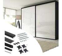 Kit pour armoire à 2 portes coulissantes à fermeture amortie Placard 74 - panneau 19 mm - noir EMUCA