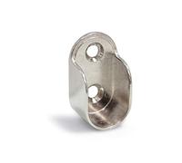 Emuca 7060807 Support latéral pour barre de penderie ovale, Zamack, Nickelé, Lot de 10