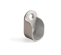 Emuca 7060825 Support latéral pour barre de penderie ovale, Zamack, Gris métallisé, Lot de 10