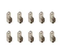 Emuca 7065107 Support latéral pour barre de penderie ovale, Zamack, Nickelé, Lot de 10