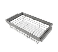 Emuca 7132852 Kit tiroir en fil métallique et rack ajustable Quartz pour armoires, glissières extension totale et à fermeture d