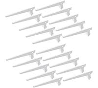 Emuca 7908012 Équerres d'étagère pour rail simple perforation pas 50mm, blanc, 200mm, Set de 20 pièces