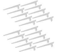 Emuca 7908212 Équerres d'étagère pour rail simple perforation pas 50mm, blanc, 300mm, Set de 20 pièces