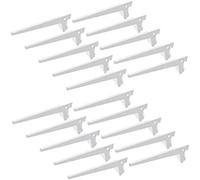 Emuca 7908412 Équerres d'étagère pour rail simple perforation pas 50mm, blanc, 400mm, Set de 20 pièces