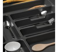 Emuca 8333223 range couverts Optima Vertex Concept, profondeur 500mm, plateau 16mm, module 500mm, Plastique, Gris antracite