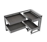 Emuca 8383635 Accessoire extractible Harmony pour meuble de cuisine, Droite, Acier et Bois, Gris anthracite