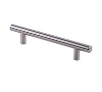 Emuca 9156151 Poignée pour meuble diamètre Ø12mm entraxe 384mm en acier finition nickel satinée