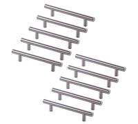 Emuca 9163551 Poignée pour meuble diamètre Ø12mm, CC 128mm, acier, nickel satiné, Set de 10 pièces