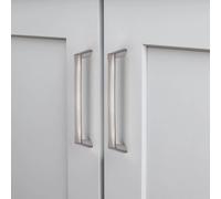Emuca 9177351 Lot de 10 poignées pour meubles Canton, L174mm, entraxe 160mm, Zamak, Nickel satiné