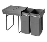 Poubelle de tri sélectif Recycle pour cuisine -2 x 25L -gris anthracite EMUCA