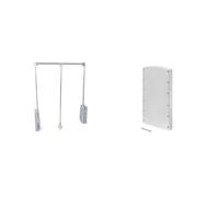 Emuca - Barre de penderie escamotable largeur 600-830mm + 2 panneaux latéraux, finition gris métallique