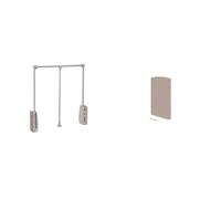 Emuca - Barre de penderie escamotable largeur 600-830mm + 2 panneaux latéraux, finition gris pierre