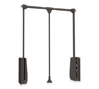 Emuca - Barre de penderie escamotable, tringle relevable, penderie rabattable pour armoire, largeur réglable 600-830mm, Couleur moka