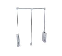 Emuca - Barre de penderie escamotable, tringle relevable, penderie rabattable pour armoire, largeur réglable 600-830mm, Chromé