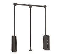 Emuca - Barre de penderie escamotable, tringle relevable, penderie rabattable pour armoire, largeur réglable 450-600mm, Couleur moka