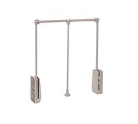 Emuca - Barre de penderie escamotable, tringle relevable, penderie rabattable pour armoire, largeur réglable 450-600mm, gris pierre