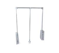 Emuca - Barre de penderie escamotable, tringle relevable, penderie rabattable pour armoire, largeur réglable 450-600mm, Chromé