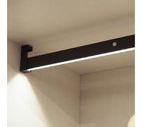 Emuca - Éclairage pour Armoire ou vestiaire, Barre de penderie avec LED réchargeable et détecteur de Mouvement, Plusieurs mesures et Couleurs (558-708mm, Moka)