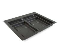 Emuca Base pour bacs de tri Recycle 2 cavités plastique gris anthracite