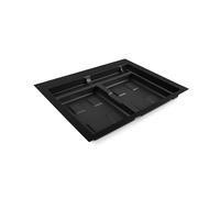 Emuca Recycle - Base de bac de recyclage pour tiroir - 2 compartiments - 600 mm - Noir