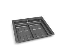 Emuca - Base Recycle pour poubelles pour tiroir de cuisine, 2 cavitès, Plastique gris anthracite, Plastique, 1 ut.