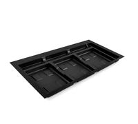 Emuca - Base Recycle pour poubelles pour tiroir de cuisine, 3 cavitès, Base module 90cm (836x482mm), Plastique noir